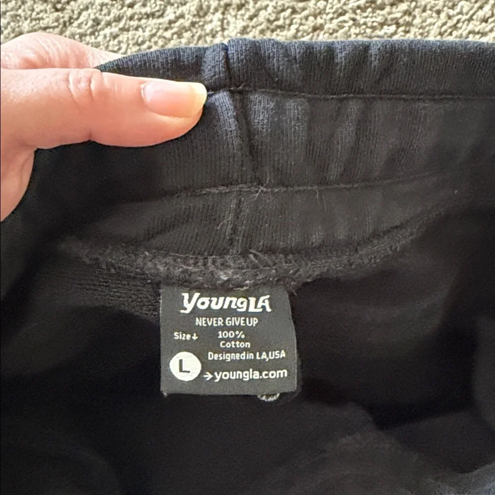 YoungLA Black Cargo Jogger Sweatpants - Picture 3 of 3
